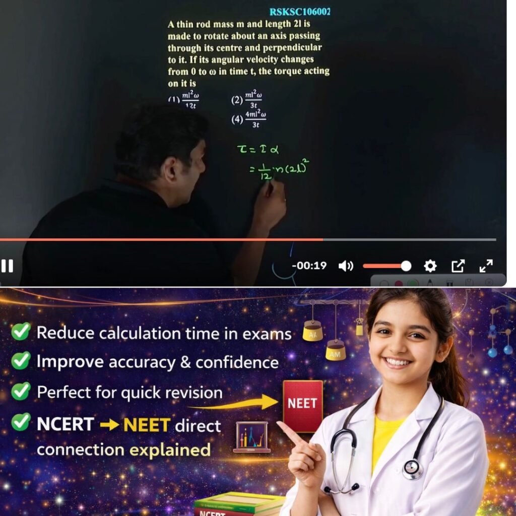 Demo class of NEET physics shortcut course explaining numerical problem solving